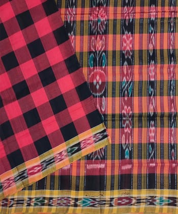 Pink black colour handwoven cotton saree Pink black colour handwoven cotton saree