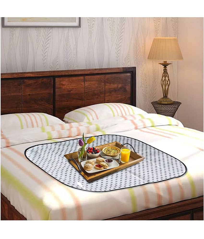 PrettyKrafts Bed Server for Home or Travel Purpose, Food Mats, Bedsheet Protector, Good for 6 Pax, Large Size, Polka Grey
