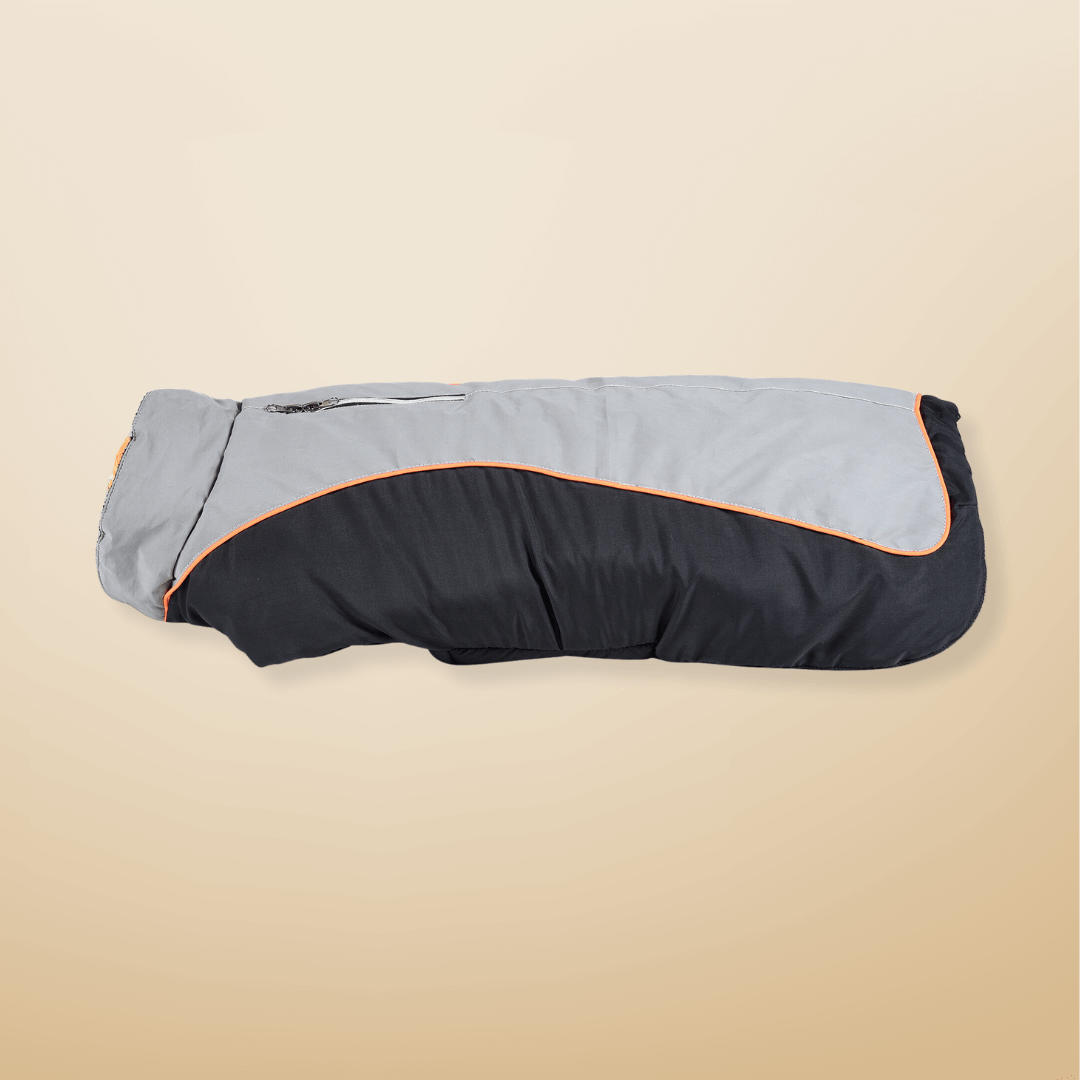 Reflective Dog Puffer Jacket - Black-L