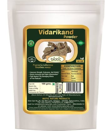 Biotic Vidarikand Powder (Pueraria tuberosa) Indian Kudju Powder 100 gm