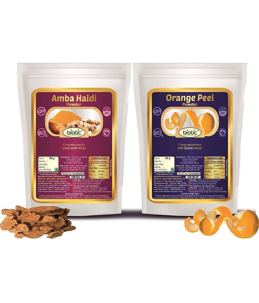 Biotic Amba Haldi and Orange Peel Powder (100gm each) 200 gm