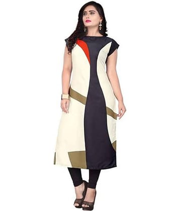 AK FASHION MALL Pack of 1 Crepe Printed Straight Women's Kurti - ( Multicolor )