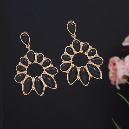 Antique Gold Plated Floral Fancy Earring- AER 3193