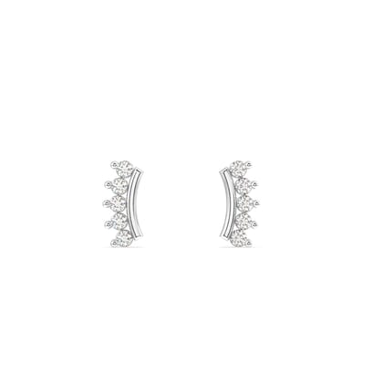 Minimal zirconia curve bar ( small size ) - Pair-14k plated