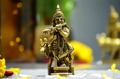 LORD KRISHNA WITH COW for Home Decor by Snova Enterprises LORD KRISHNA WITH COW for Home Decor by Snova Enterprises