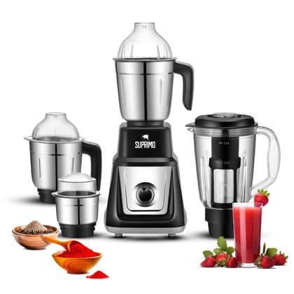 Moonstruck By Suprimo Star Powerful 1000Watt Mega Mixer Juicer Grinder With 4 Stainless Steel Jars|Nano grinding|ABS Body|CNC Hybrid Motor|1Year Warranty|Mixie|Chutney Making|Dry Grinding|Wet Grinding Moonstruck By Suprimo Star Powerful 1000Watt Mega Mix