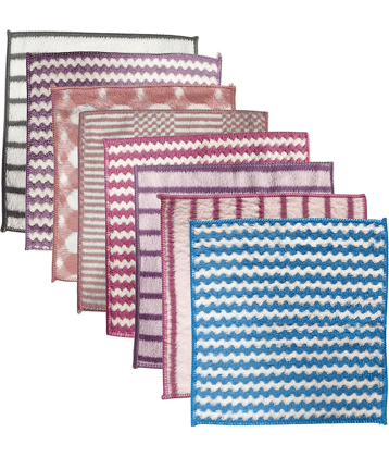 KLEANSHINE Extra Soft and Super Absorbent Face Towel Handkerchief ( Pack of 8 )