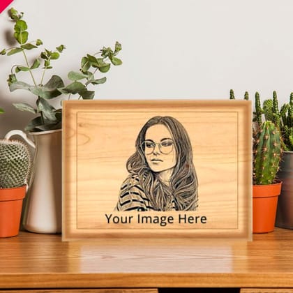 Personalized Wooden Face Engraved Frame