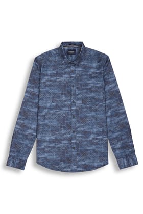 ABSTRACT PRINTED SHIRT IN BLUE-M