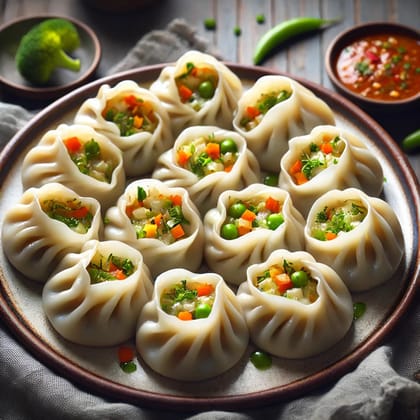 VEG STEM MOMOS (10 PCS)