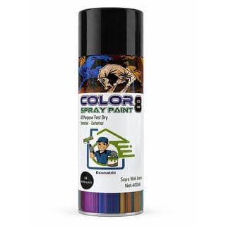 Spray Paint Shine Black All Purpose Fast Dry Spray Paint for Metal, Wood, Plastic  DIY Surfaces, Smooth Gloss Finish, Quick Dry Aerosol Can, 400 ml