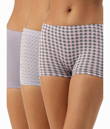 Leading Lady Pack of 3 Cotton Women's Boy Shorts ( Multi Color )