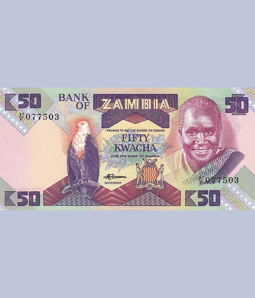 ZAMBIA SUPER BEAUTY 50 KWACHA NOTE IN TOP UNC GRADE HIGHLY COLLECTIBLE