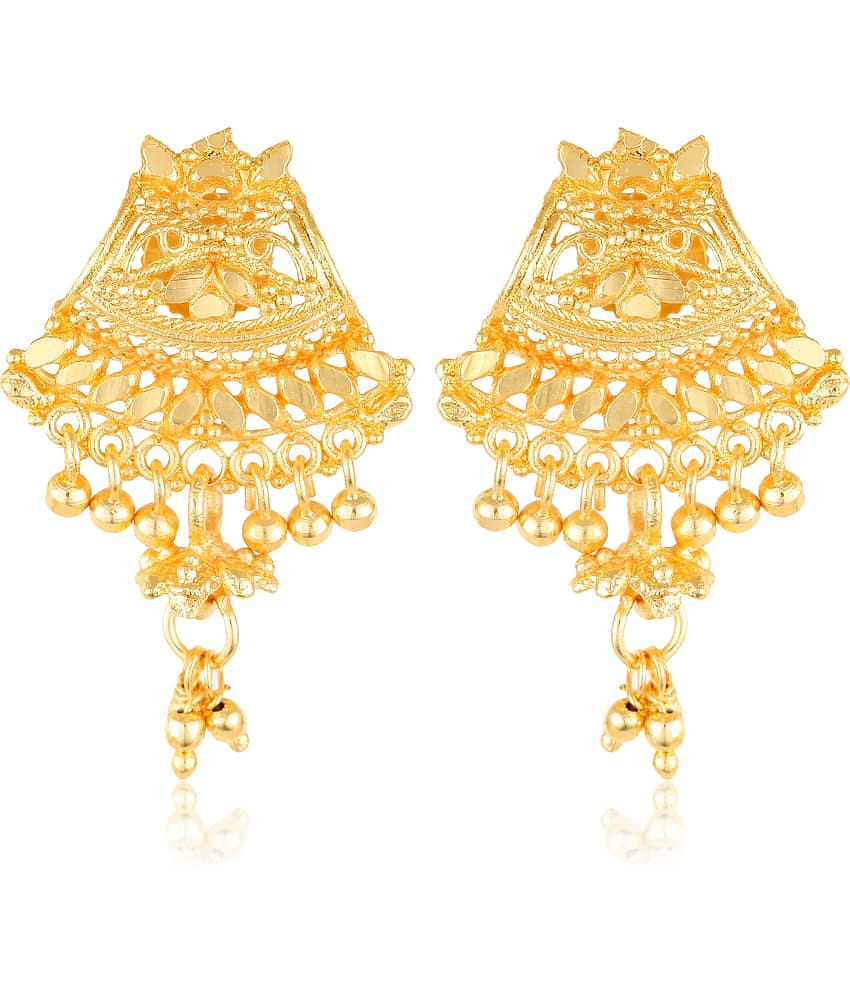 Vighnaharta Traditional wear Gold Plated Screw back alloy dangler studs Earring for Women and Girls   [VFJ1636ERG ]