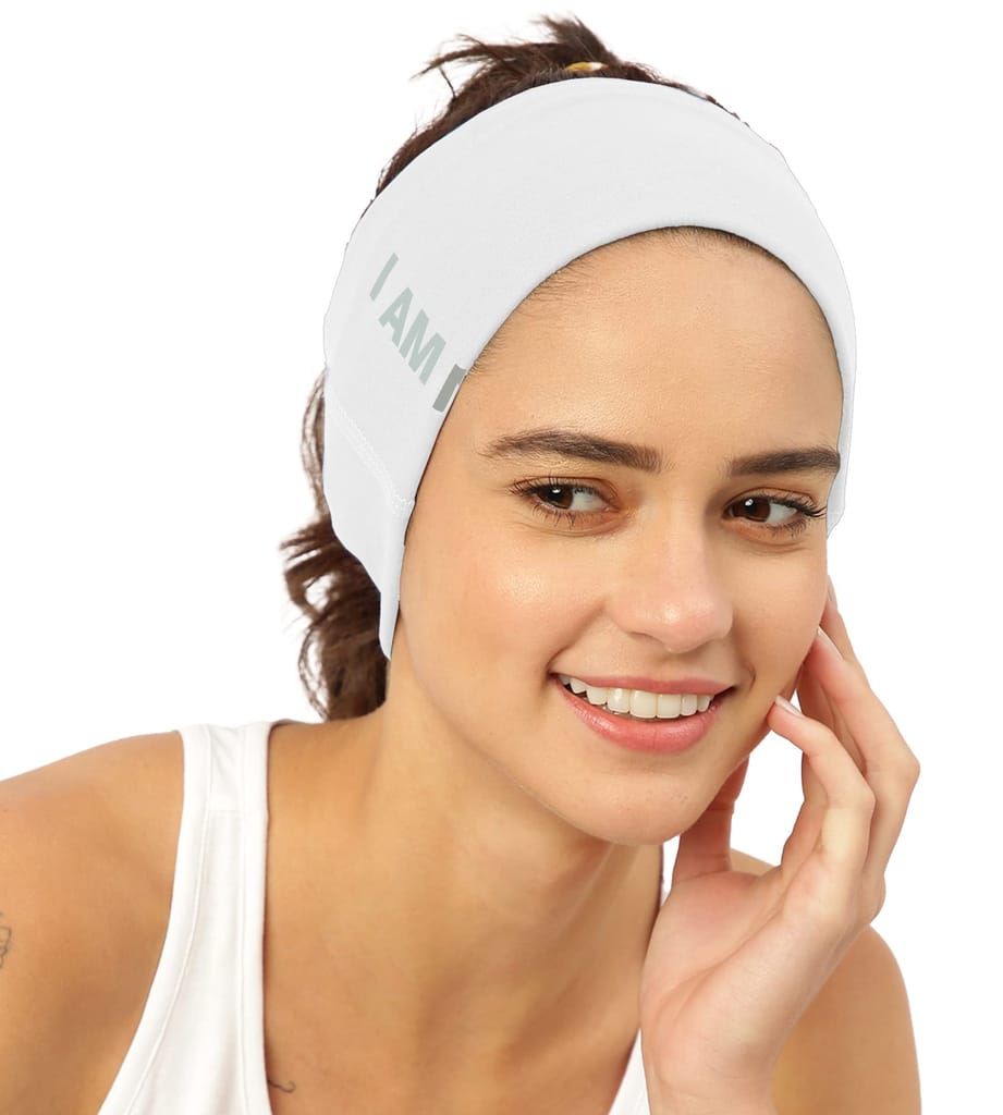 FREECULTR Unisex Bamboo Bandana, Anti Microbial Super Soft & Comfort Fit, Breathable Multipurpose Headband, Face Mask for Dust Protection and Sun - Size Printed Pack of 2-White, Charcol