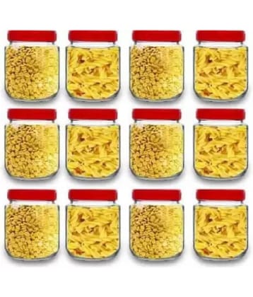 skwaion - Red Glass Cookie Container ( Set of 12 ) - 750 ml