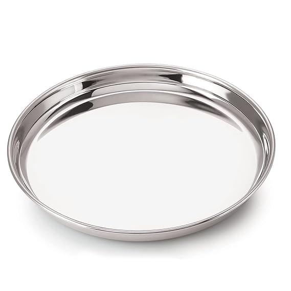 Neelam Stainless Steel N.P.12 22 G Thali, 26.5 Cm, Silver