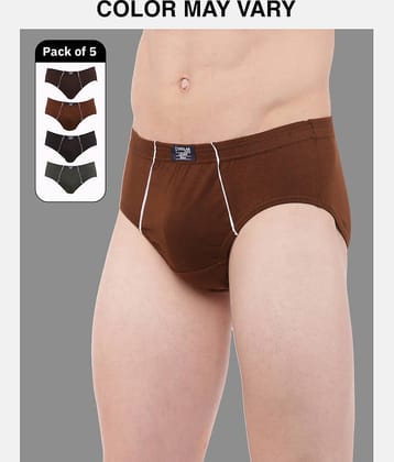 Dollar Lehar Super Combed Cotton Mens Brief - Pack of 5 - (Colour May Vary)