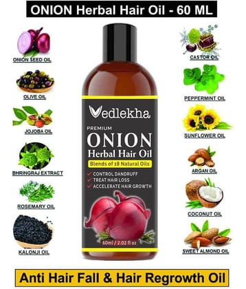 Vedlekha Onion Herbal Hair Oil For Hair Growth & Anti Hair Fall 60 mL