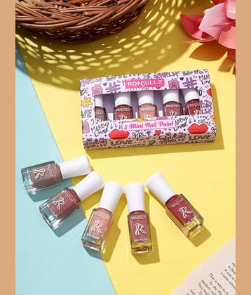 Ronzille Nude Glossy Nail Polish 18 ( Pack of 5 )