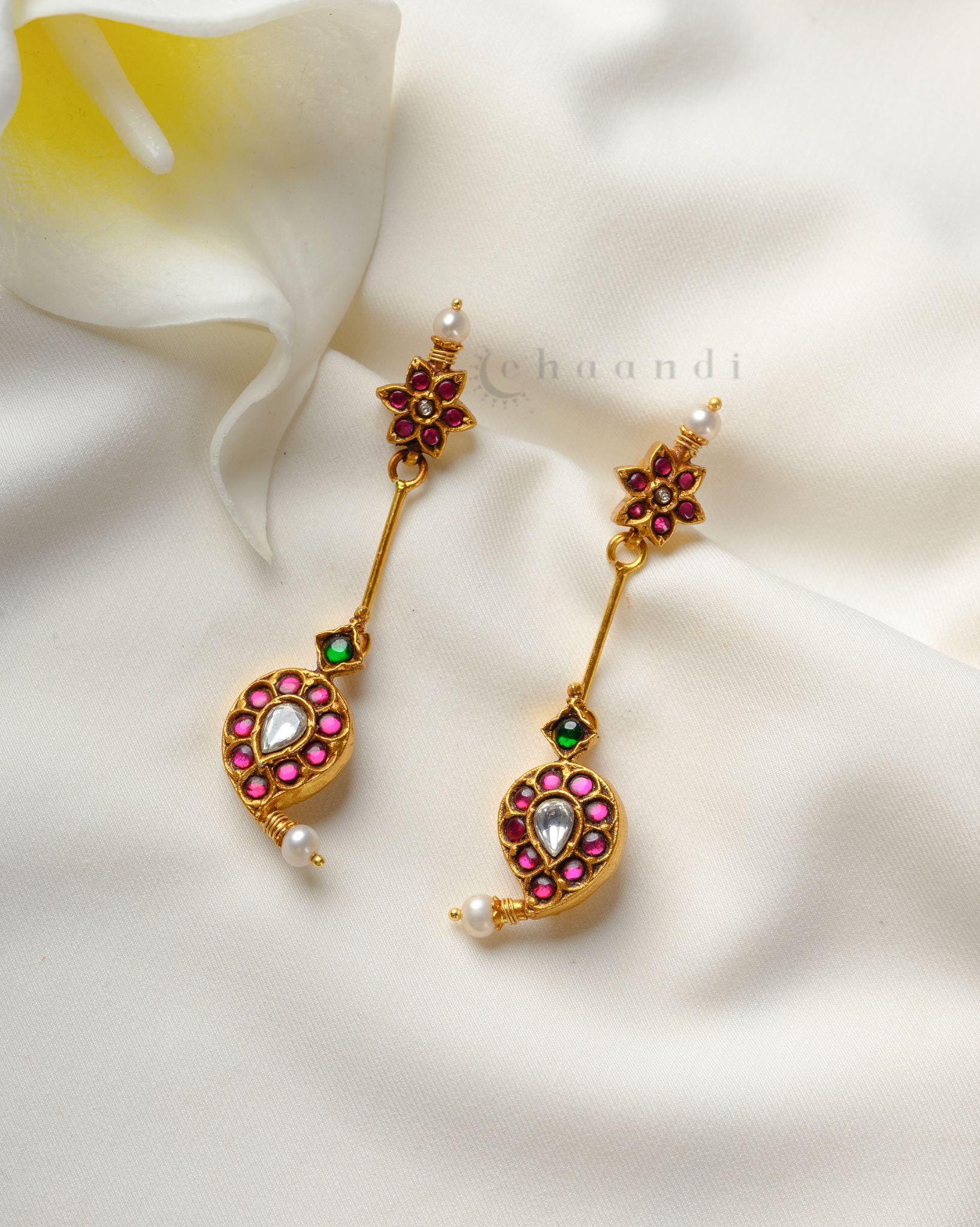 Gold Polish Silver Earrings CHE2058