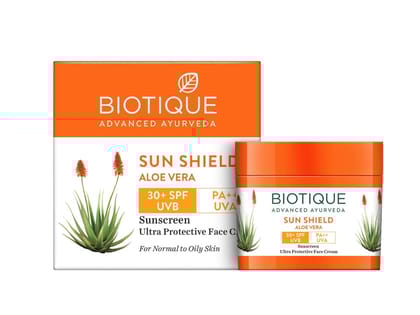 Biotique Sun Shield Aloe Vera 30 + SPF Sunscreen Cream 50g