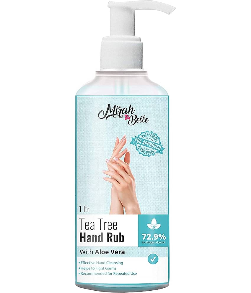 Mirah Belle Tea Tree & Aloe Vera Hand Rub (1000 ml), (72.9% Alcohol) Hand Sanitizer 1000 mL Pack of 1