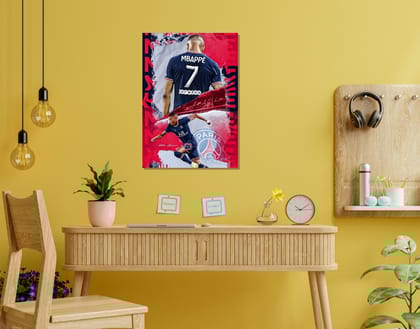 "Kylian Mbappé: PSG 7"- Shiny & Sturdy Metallic Poster  Art That Pops & Sticks-A3