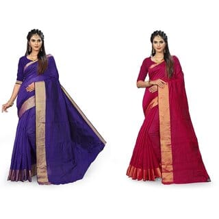 SVB Multicolour Art  Silk Saree With Blouse Piece