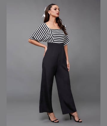 Miss Chase Women Printed Crepe Jumpsuit ( Black )