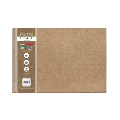 Anupam Sketche Khadi (Cover) 200 Gsm Cartridge Paper - Hardbound-A4 - Landscape / 80 Pages