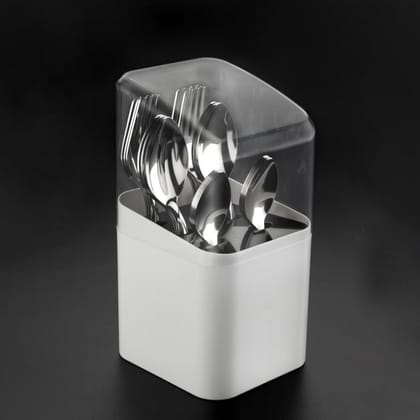 Decent Dazzle Stainless Steel Cutlery Set | Set of 18 Pcs White