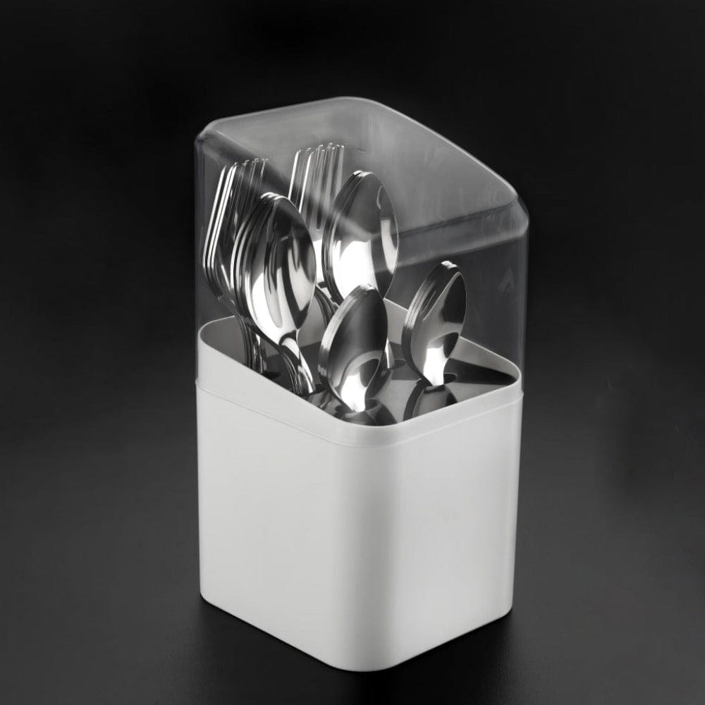 Decent Dazzle Stainless Steel Cutlery Set | Set of 18 Pcs White