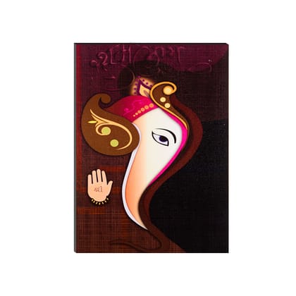 6MM MDF Lord Ganesha Satin Matt Texture UV Art Painting