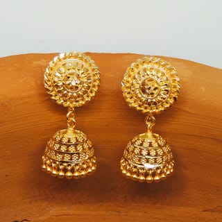 Traditional 1gm gold and micron plated  jhumkis