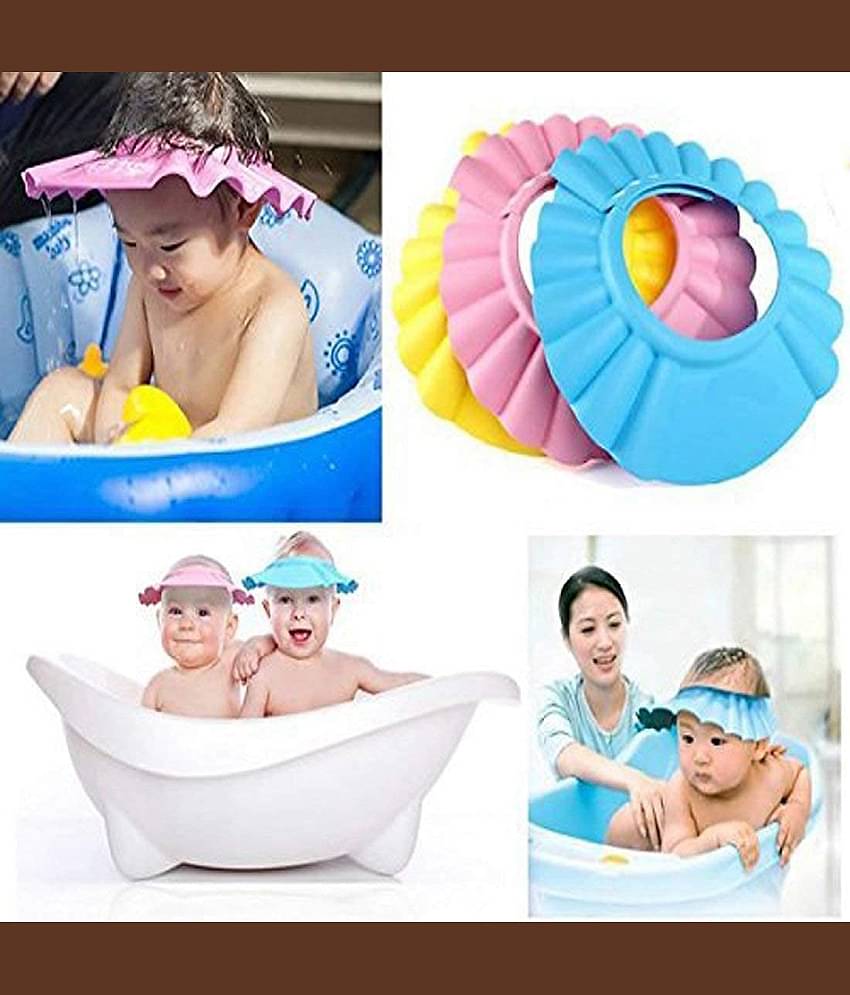dust n shine Multi-Colour Plastic Shower Cap ( 3 pcs )