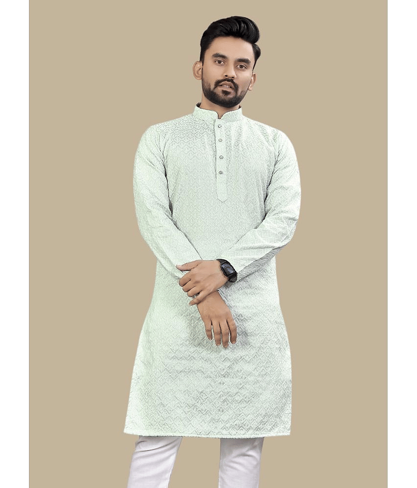 YUG ART Grey Silk Men's Regular Kurta ( Pack of 1 )