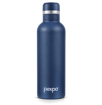 Pexpo Stainless Steel, ISI Certified ISI Certified Flask, 500 ml, Denim Blue, Oreo | Portable & Keeps Beverages Hot/Cold for 24+ Hours