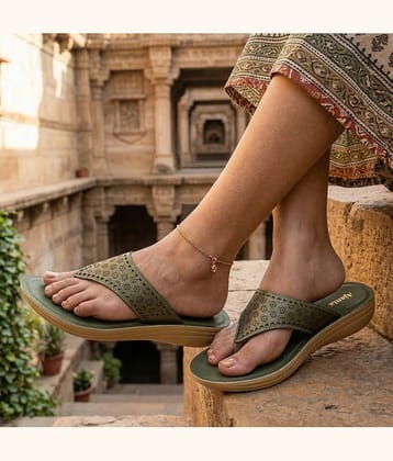 Ajanta Olive Women's Flip Flop