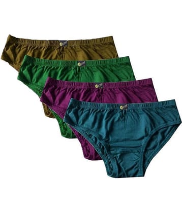 VEE SAA Pack of 4 Cotton Briefs For Women ( Multicolor )