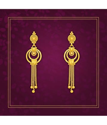 LUV FASHION Golden Drop Earrings ( Pack of 1 )