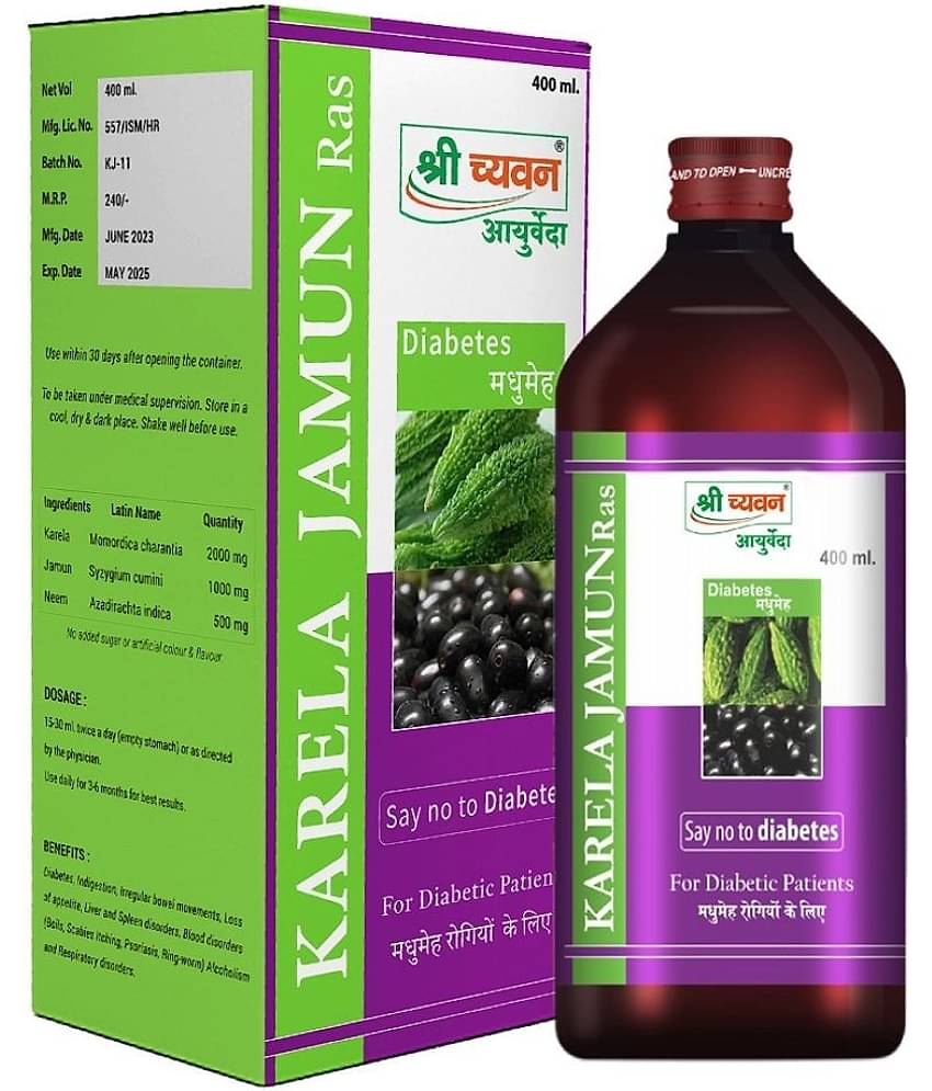 Shri Chyawan Ayurved Karela Jamun Ras Liquid 400 Ml Pack of 1
