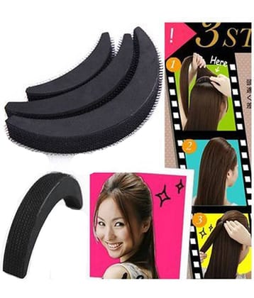 VSAKSH Women's Black Bumpits Puff Maker Hairstyle Accessories (Set Of 3Pc)