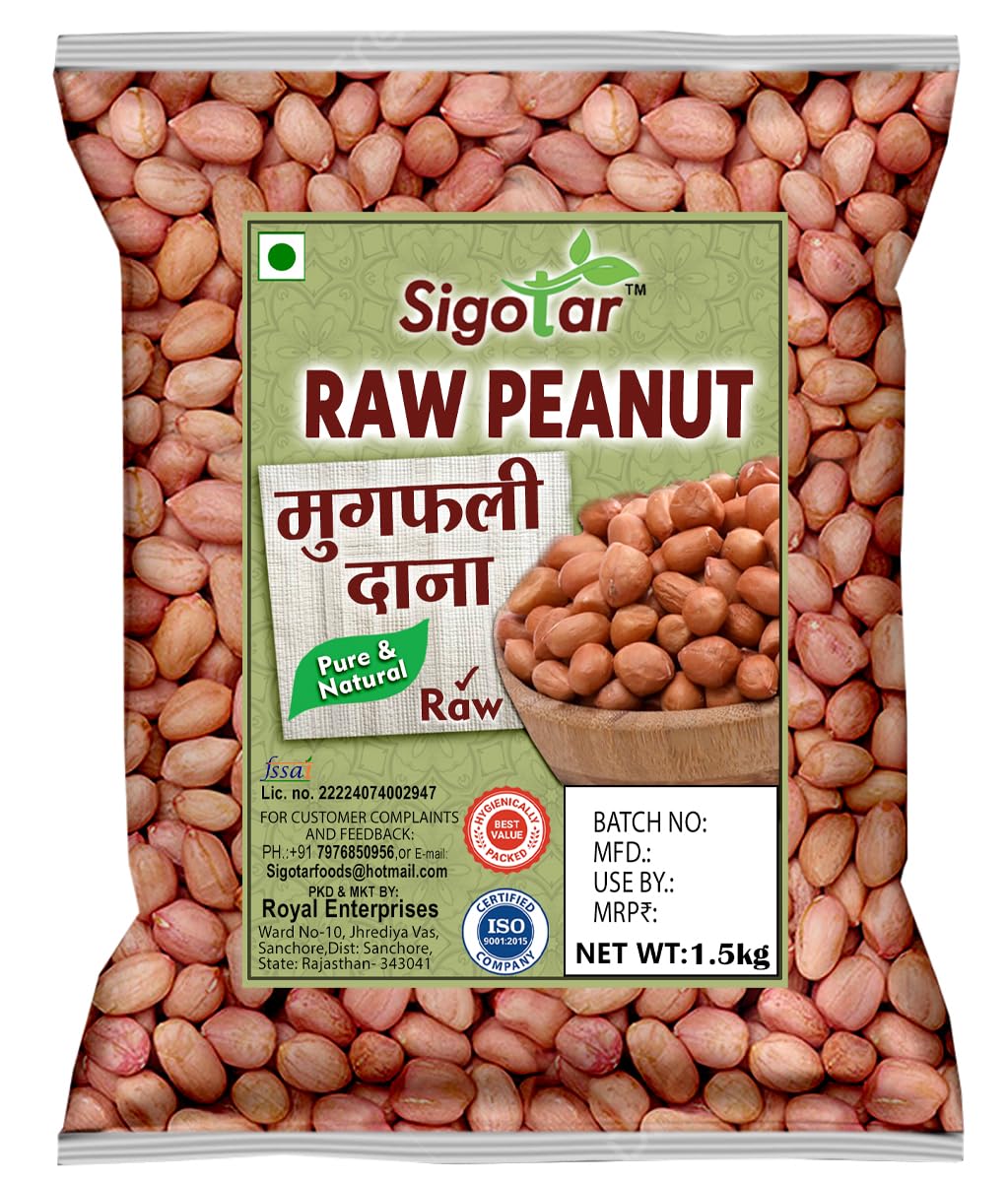 Sigotar Raw Peanuts, High Protein & Fiber, Naturally Grown | 1.5 kg