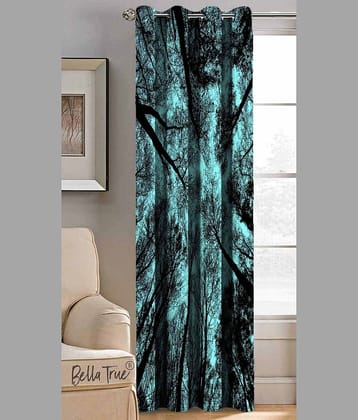 BELLA TRUE Abstract Printed Semi-Transparent Eyelet Curtain 9 ft ( Pack of 1 ) - Multicolor