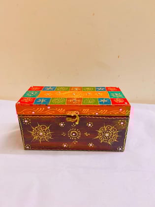 Hand Painted Wooden Gift Box, Multi-Purpose Storage Box, Home Decor