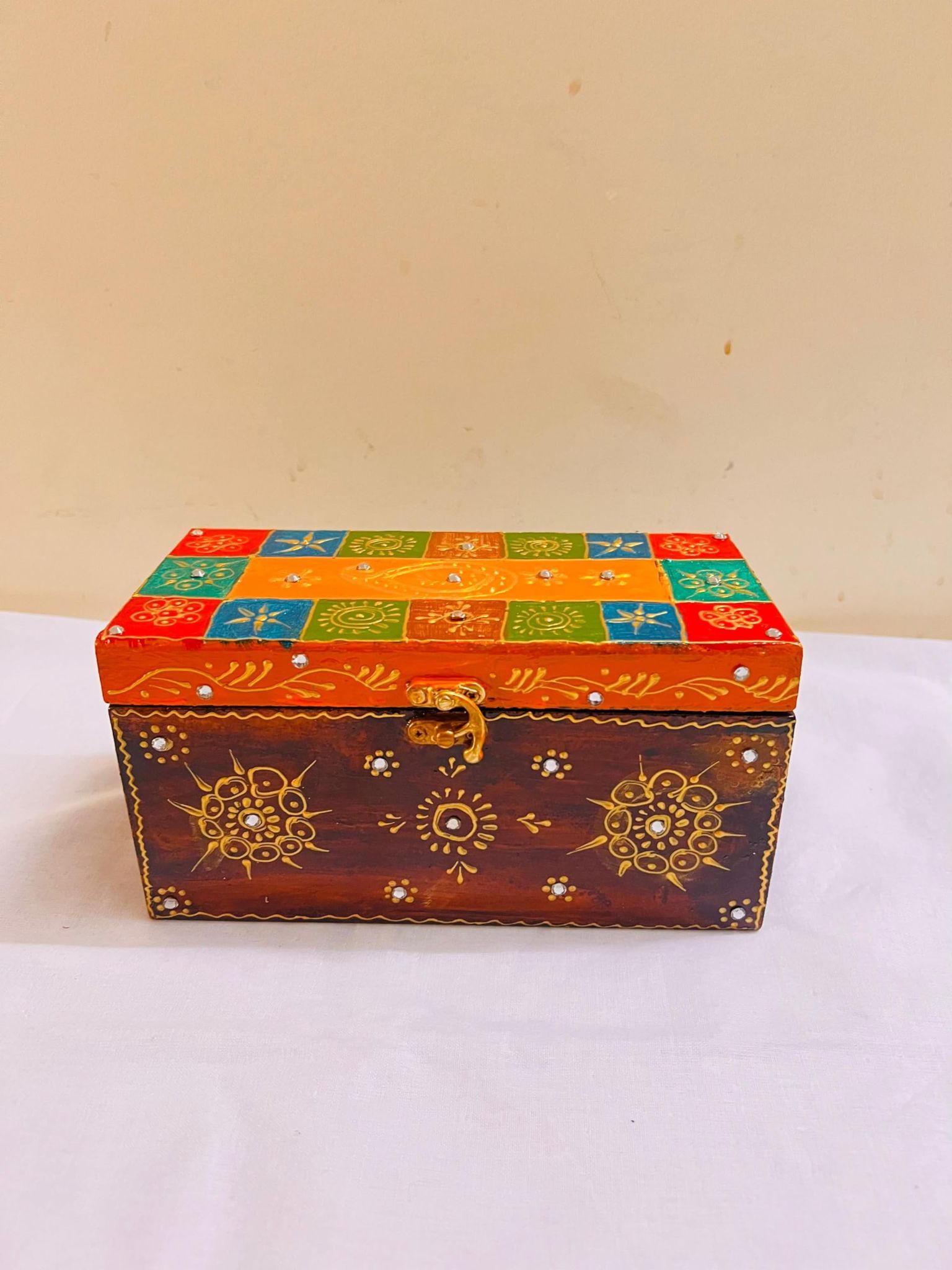 Hand Painted Wooden Gift Box, Multi-Purpose Storage Box, Home Decor