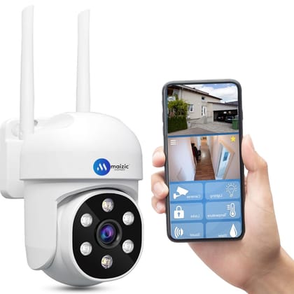 Renewed Maizic Smarthome Ultracam 6MP + 6MP Dual Lens WiFi CCTV Camera | 360° Pan/Tilt, Dual Screen View, HD Image Sensor, Color Night Vision, 2-Way Audio, Motion Detection, NVR & ONVIF Compatib