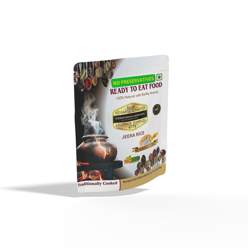 INDIAN KHANA KHAZANA Ready to eat Jeera Rice 202gm| Indian Tasty Flavour Ready to Eat Food Jeera Rice | No Added Preservative and Colours (Rice)