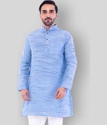 DESHBANDHU DBK - Blue Cotton Men's Regular Kurta ( Pack of 1 )